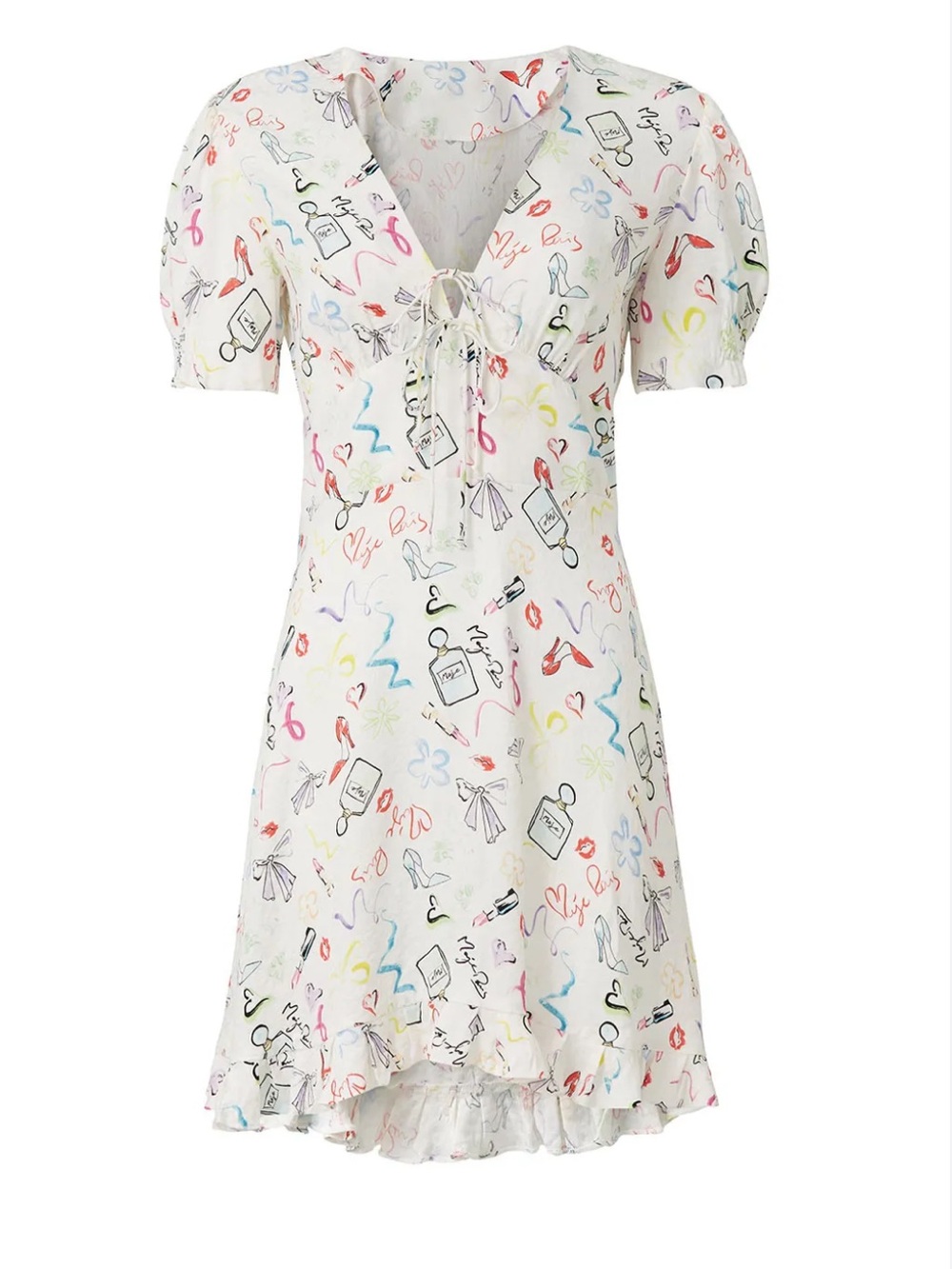 MAJE Ramake Graphic-Print Woven Mini Dress
